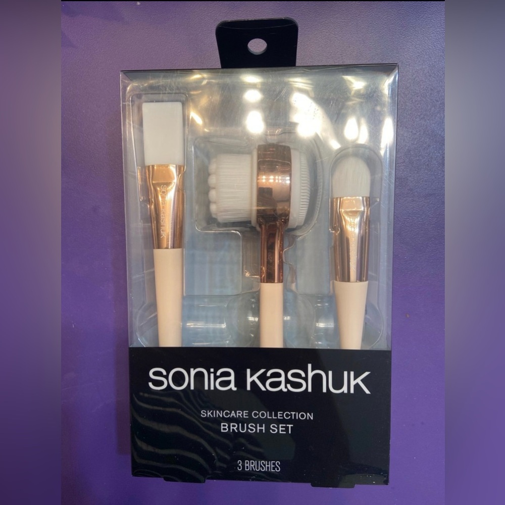 Sonia Kashuk Skincare Collection Brush Set with White and Rose Gold